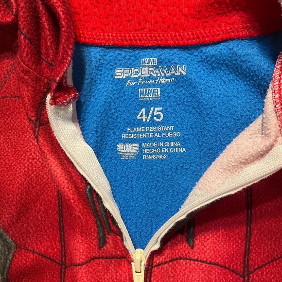 Marvel Superman Boys Costume Onesie with Hood & Zip size 4/5 Red Blue Spider-Man - Picture 6 of 7